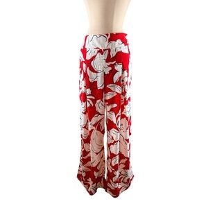 Haute Monde Red and White Floral Skirt